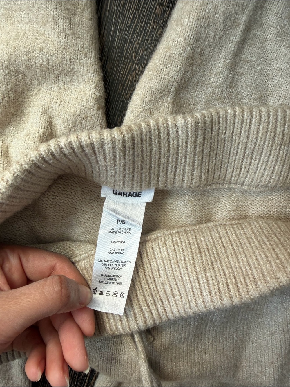 Women's Cable Knit Zip-Up Hoodie Sweater - Beige - Picture 4 of 5
